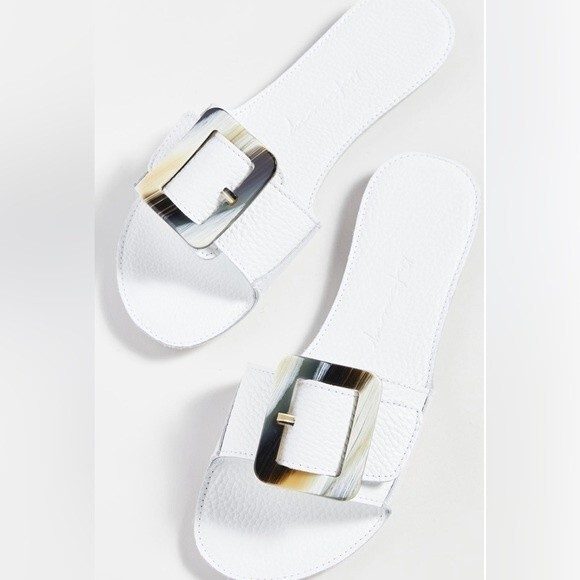 Definery The Loop Open leather sandals Sz38 In White ( Salina) New In The Box - Picture 1 of 9